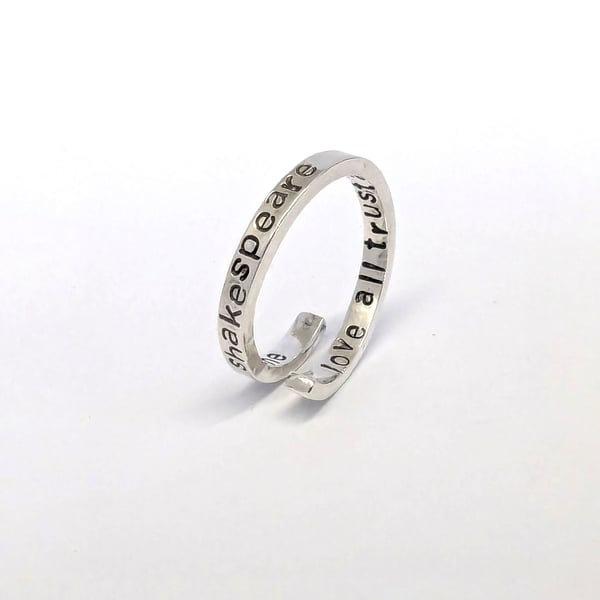 Sterling Silver Shakespeare ring