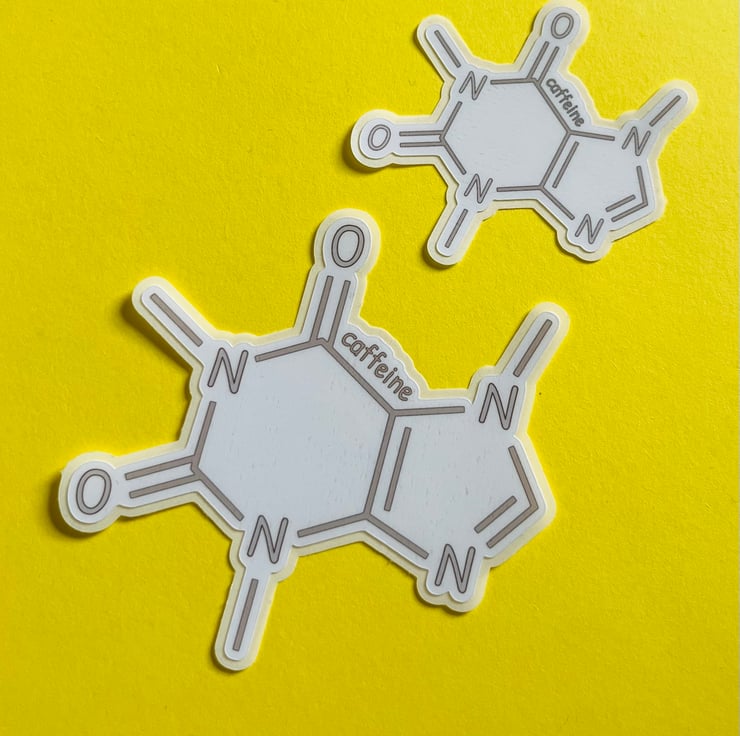 Caffeine molecule sticker. Vinyl sticker, matte... - Folksy
