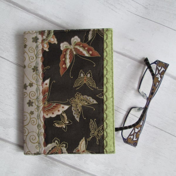 A6 Brown Butterflies Reusable Patchwork Notebook Cover