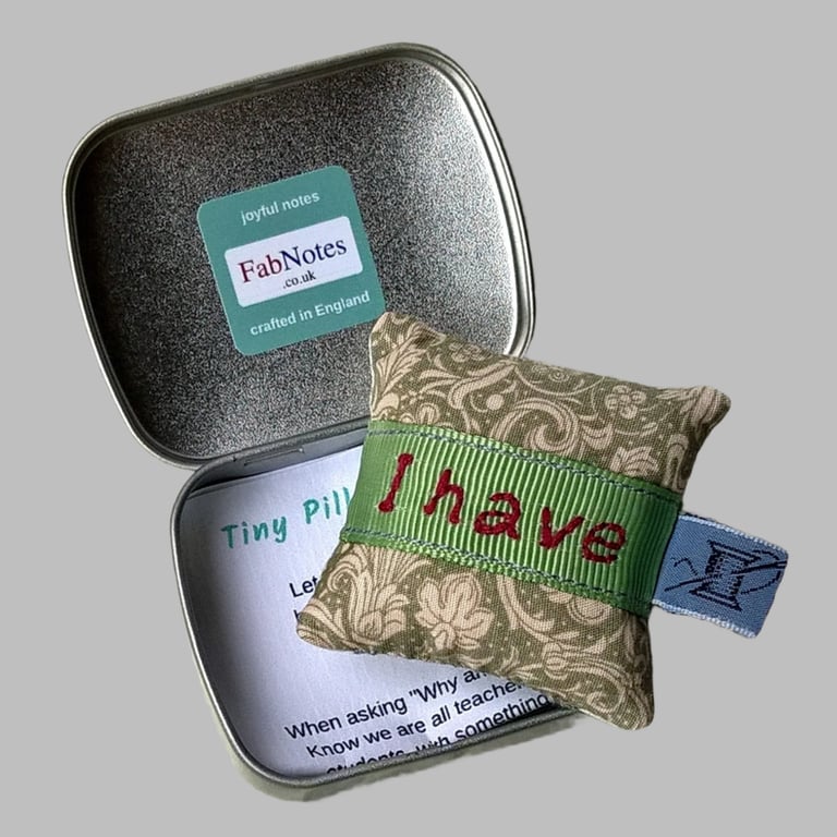 Mini embroidered I Have Purpose lavender pillow confidence builder  