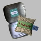 Mini embroidered I Have Purpose lavender pillow confidence builder  