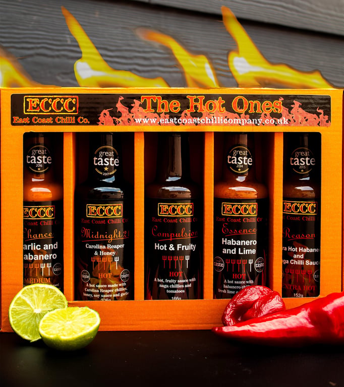 Hot Ones Chilli Sauce Gift Set 5 Spicy Flavours - 150ml bottles