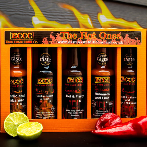 Hot Ones Chilli Sauce Gift Set 5 Spicy Flavours - 150ml bottles
