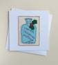Embroidered Hot Water Bottle Christmas Card - Image 1