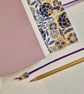 Lilac Leather Journal, Notebook or Sketchbook, with Chrysanthemum, A6 - Image 8