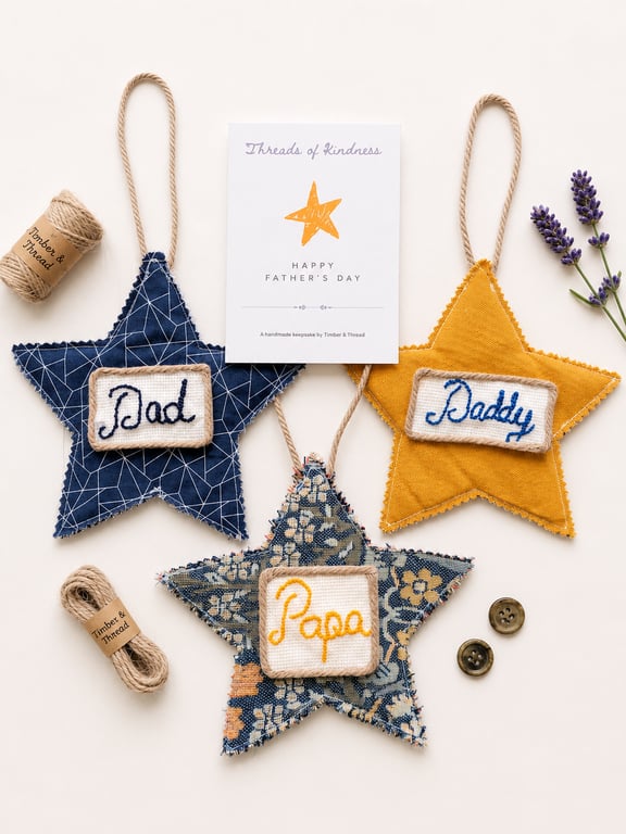 Personalised Father's Day Hanging Star Keepsake - Threads of Kindness Collection