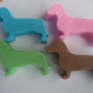 dachshund shaped novelty soaps x 4 soaps