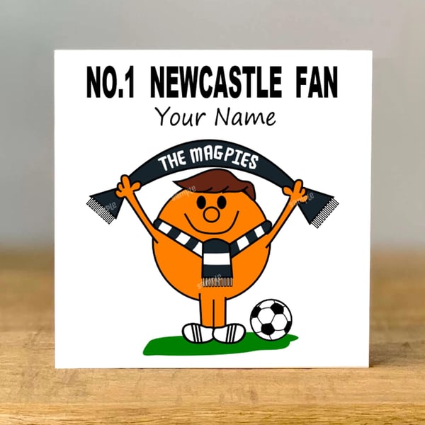 Personalised Newcastle Fan Birthday Card, Football Gift, Brother, Bestie, Dad,