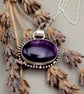 Genuine Amethyst and Sterling Silver Pendant 