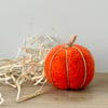 WOOL FELT PUMPKIN DECORATION - dark orange