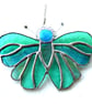 Teal Butterfly Suncatcher Stained Glass Handmade  - Image 6