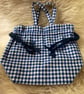 Blue and White Gingham Drawstring Bag - Image 3