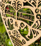 Personalised wooden heart & dove decoration - Image 3