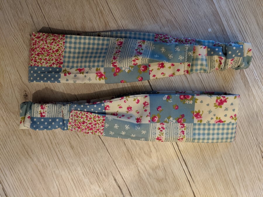 Patchwork pink and blue headband, hairband