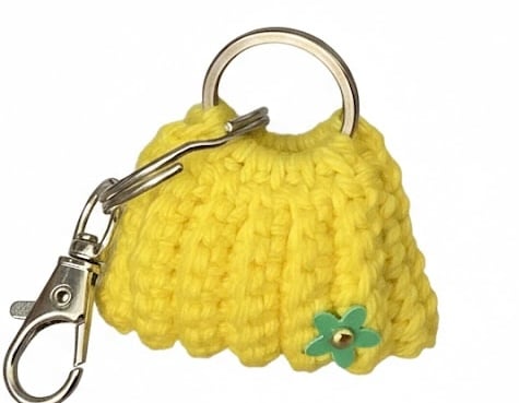 Keyring small crochet bag, very elegant accessory