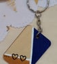 Wooden rectangular simple heart keyring  - Image 2