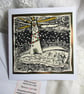 Handprinted Original Linocut Christmas Card - Image 2