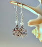 Snowflake Earrings With Sparkly Glass, Christmas Jewellery Gift, Stocking Filler - Image 3