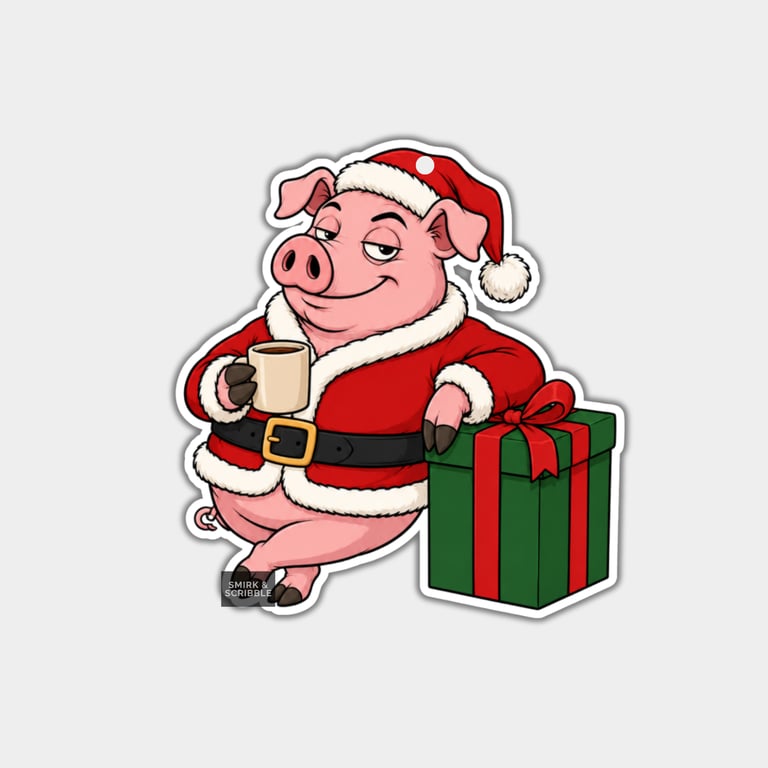 Unique Funny Christmas Gift Tags For Adults, 6pk - Pig & Present