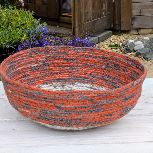 Farmhouse Style Crochet Rope Basket 