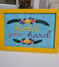 'Hold You Hard' Hand Embroidered Floral Framed Wall Art – 6x4 Inch - Image 4