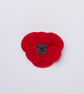 Red poppy flower brooch - Image 1