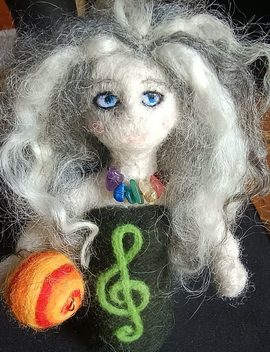 Custom Made Spirit Dolls - "Maiden Mother Crone" Sun, Stars, Music Goddess Doll