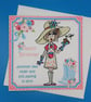 Birthday Card For Gardening, Female, Decoupage, Large