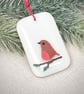 Robin on a branch - Christmas tree token - Image 3
