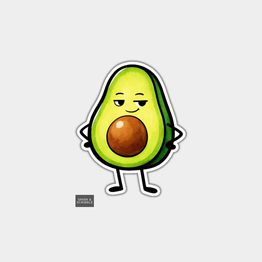 Funny Snarky Vinyl Sticker For Adults - Cheeky Avocado