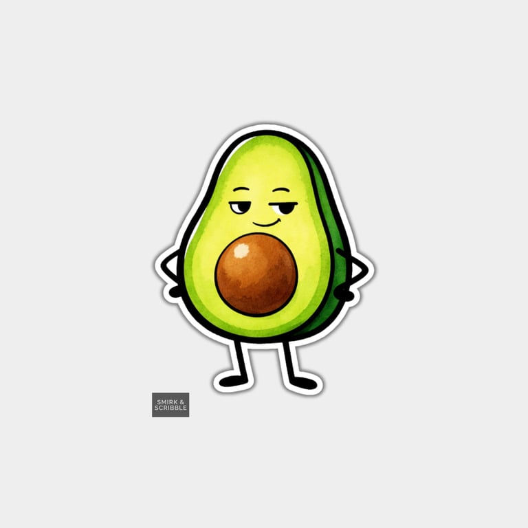 Funny Snarky Vinyl Sticker For Adults - Cheeky Avocado