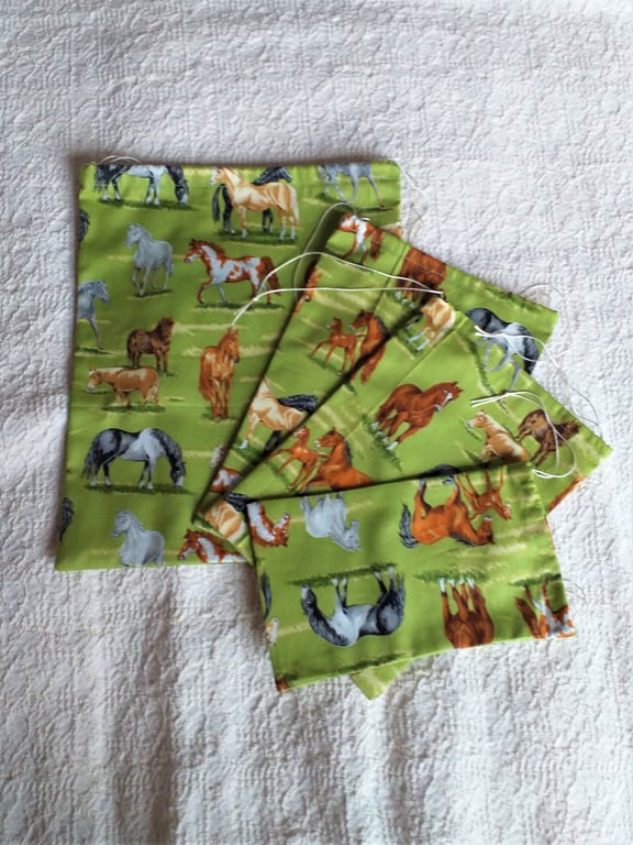 Pack of 4, Horse, Drawstring Gift Bags