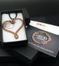 August Copper Heart Birthstone Pendant - Peridot Crystal Beads - Image 6