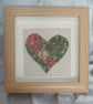 Green and Red Patchwork Heart in Wood Effect Frame