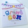 Birthday Card Grandson,Printed Appliqué Design,Personalised,Handmade