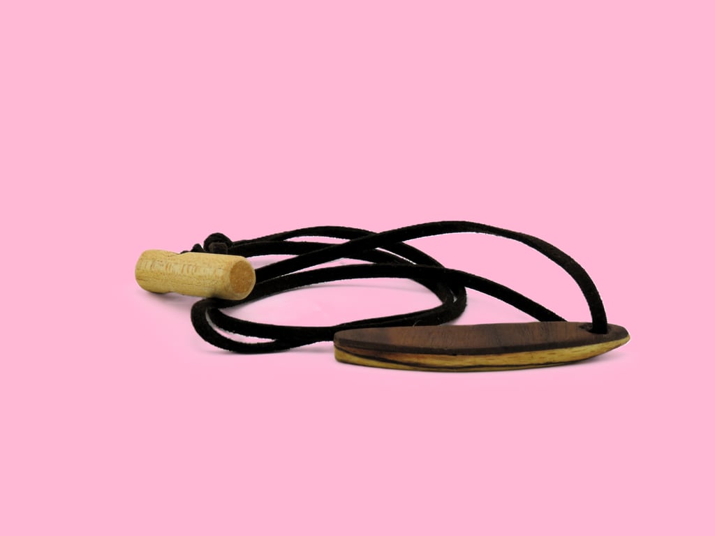 Hand Carved Lozenge shaped 2 tone wood necklace: SKU-N17