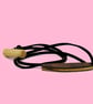 Hand Carved Lozenge shaped 2 tone wood necklace: SKU-N17 - Image 1