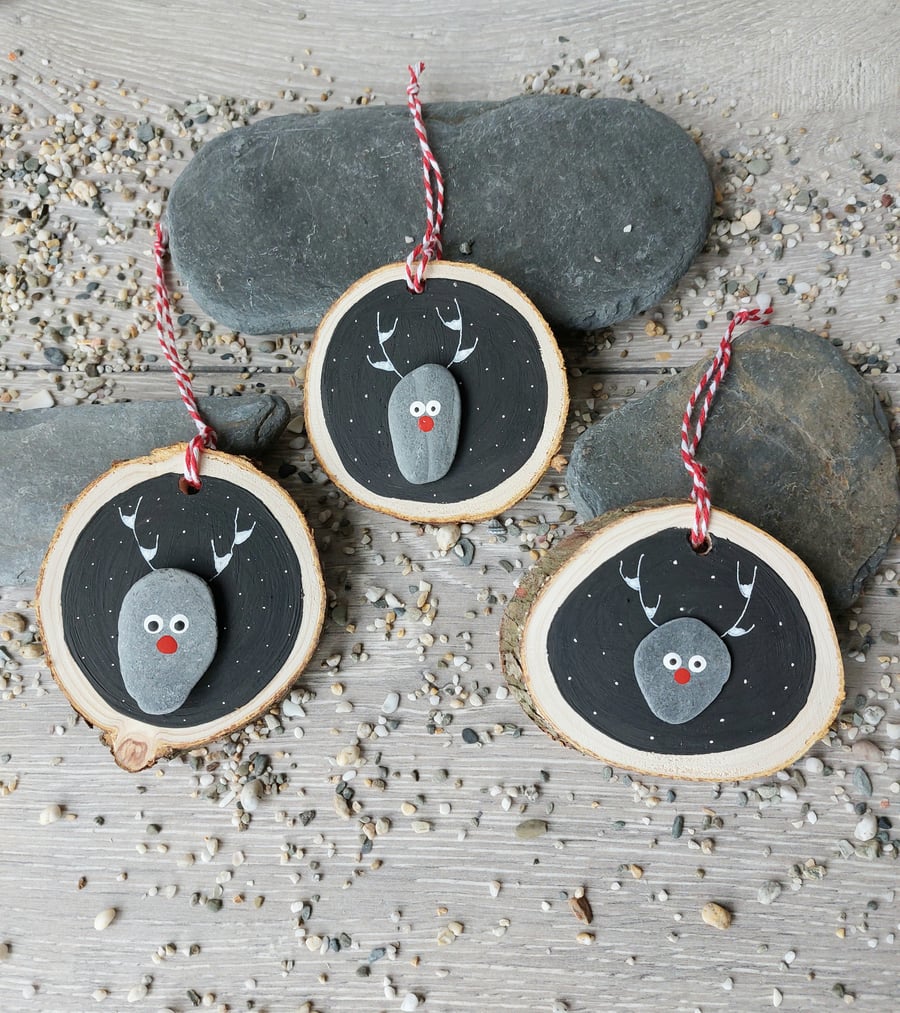 Pebble Rudolph log slice