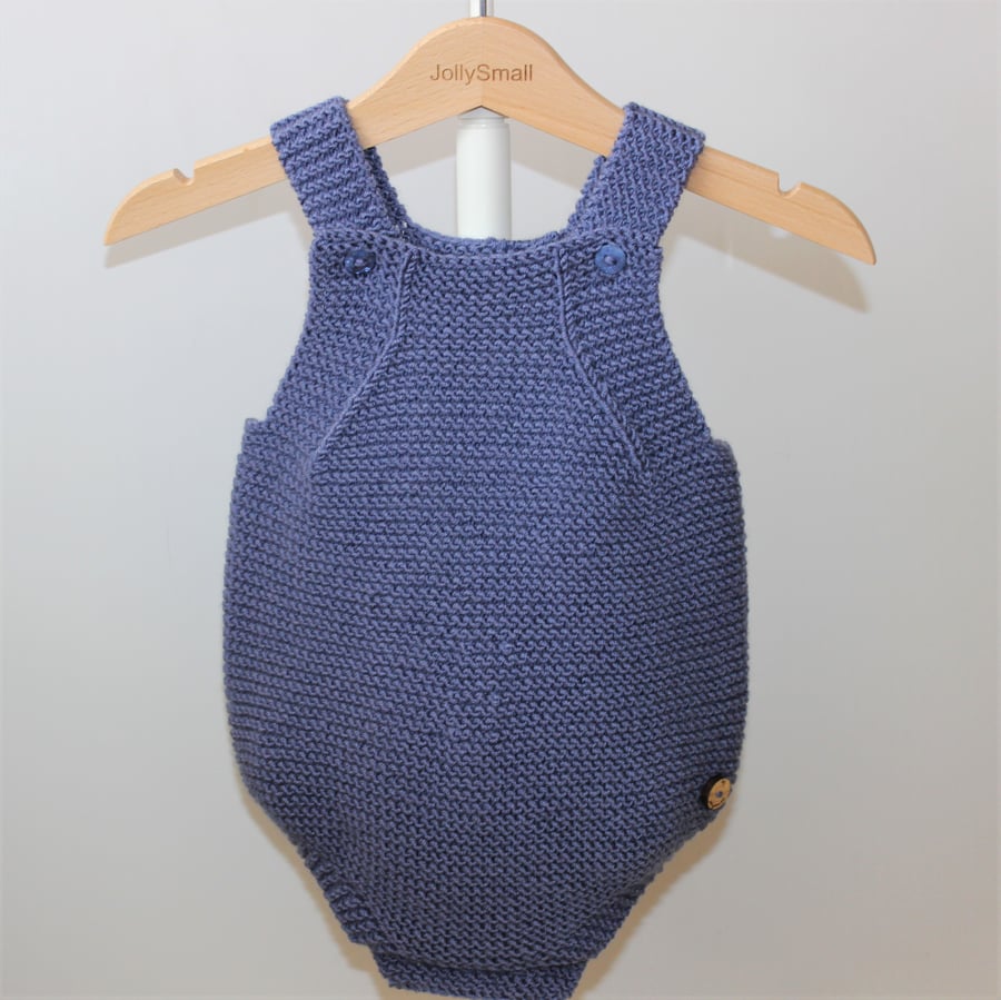 Baby Romper - hand knitted - birth to 3 months