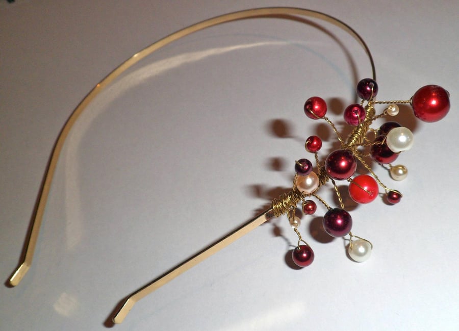 Red and gold hair band