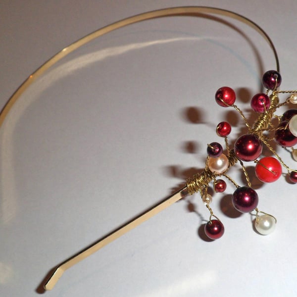 Red and gold hair band