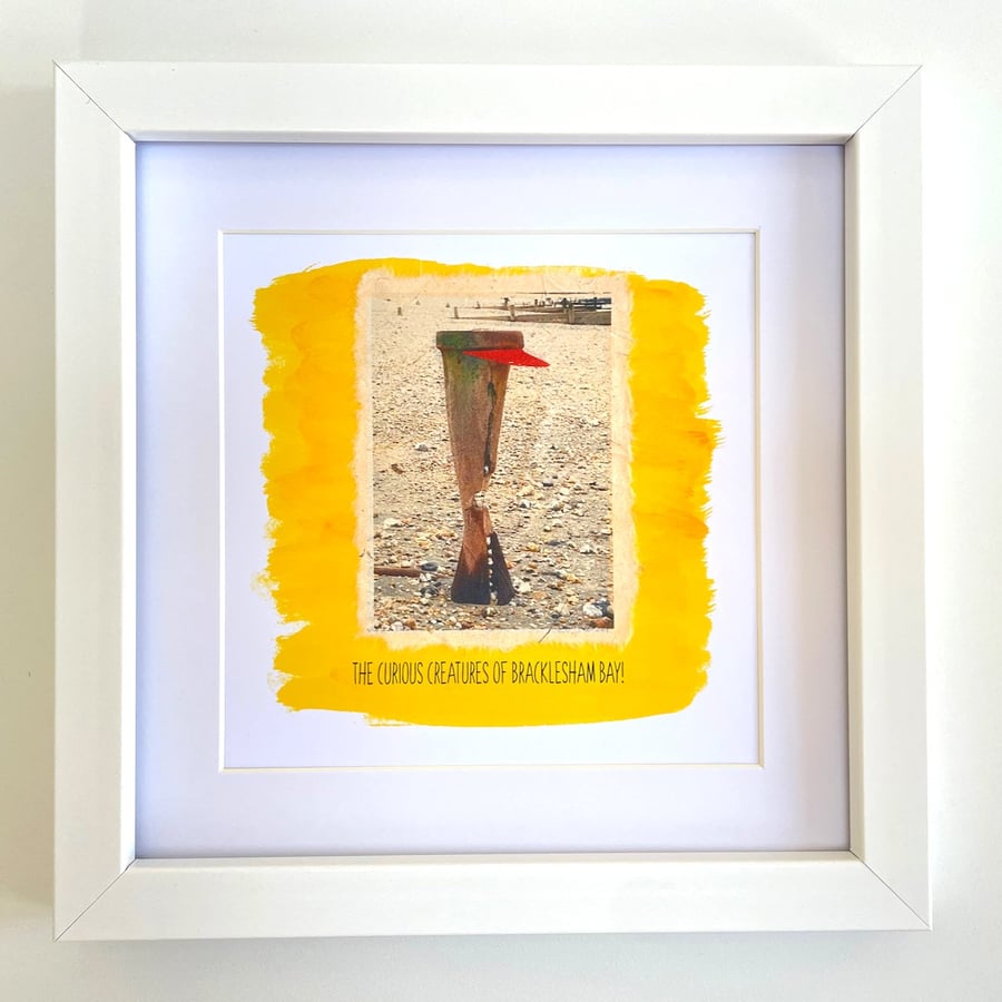 Hatman; framed image, mounted and printed on card and handmade paper
