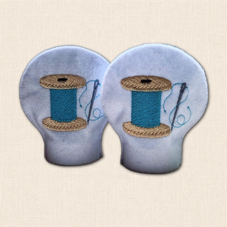 Needle and Thread Tealight Covers - Embroidered Felt Sewing Decor
