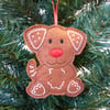 Christmas decoration, dog decoration, hanging decoration 'Gingerbread' .