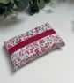 Tissue Holder, Pocket Tissue Holder, Tissue Pouch, Travel Accessory Red Floral