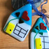 Fused glass house, suncatcher, wall hanging, House warming gift