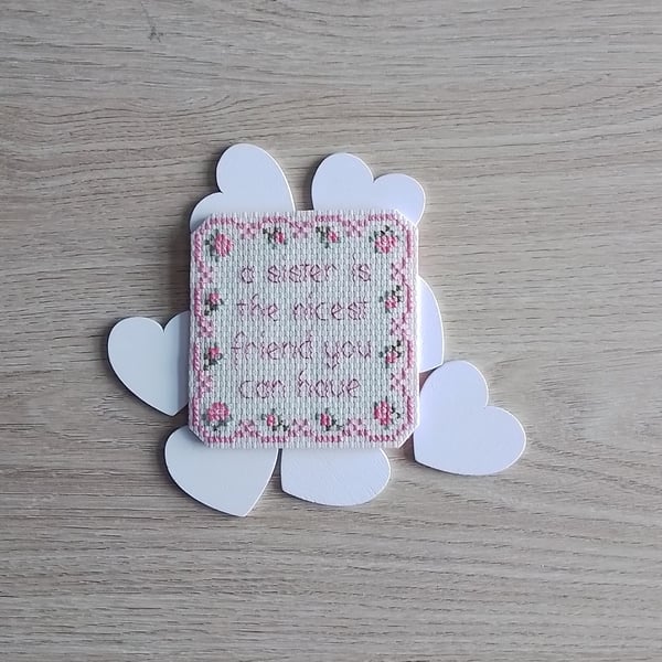 A Sister is the Nicest Friend You Can Have, Fridge Magnet – Pink
