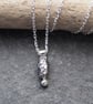 Sterling silver nugget pendant, rugged silver necklace, unisex jewellery, ARC - Image 3