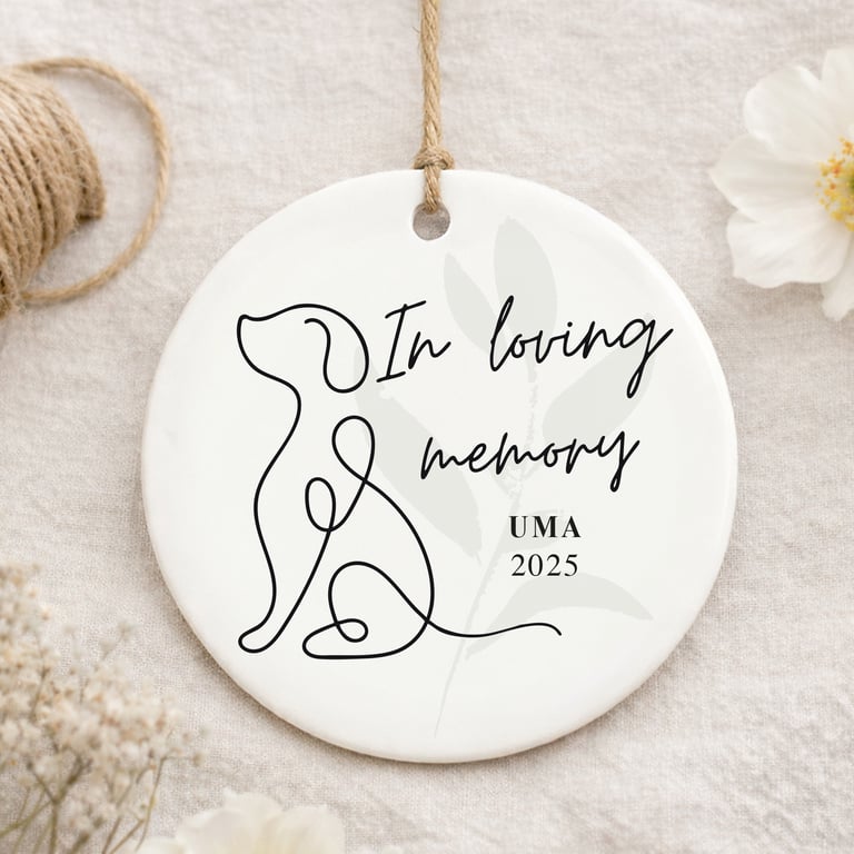 Personalised Dog Memorial Ornament – In Loving Memory Pet Remembrance Keepsake