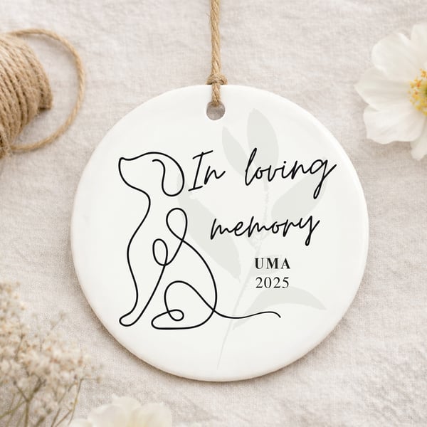 Personalised Dog Memorial Ornament – In Loving Memory Pet Remembrance Keepsake